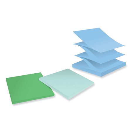 Post It Notes Super Sticky 100% Recycled Paper Super Sticky Notes, 3 x 3, Oasis, 70 Sheets/Pad, 6PK 70007079976